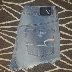 High waisted denim shorts